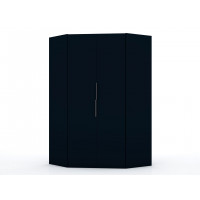 Manhattan Comfort 115GMC4 Mulberry 2.0 Modern Corner Wardrobe Closet with 2 Hanging Rods in Tatiana Midnight Blue